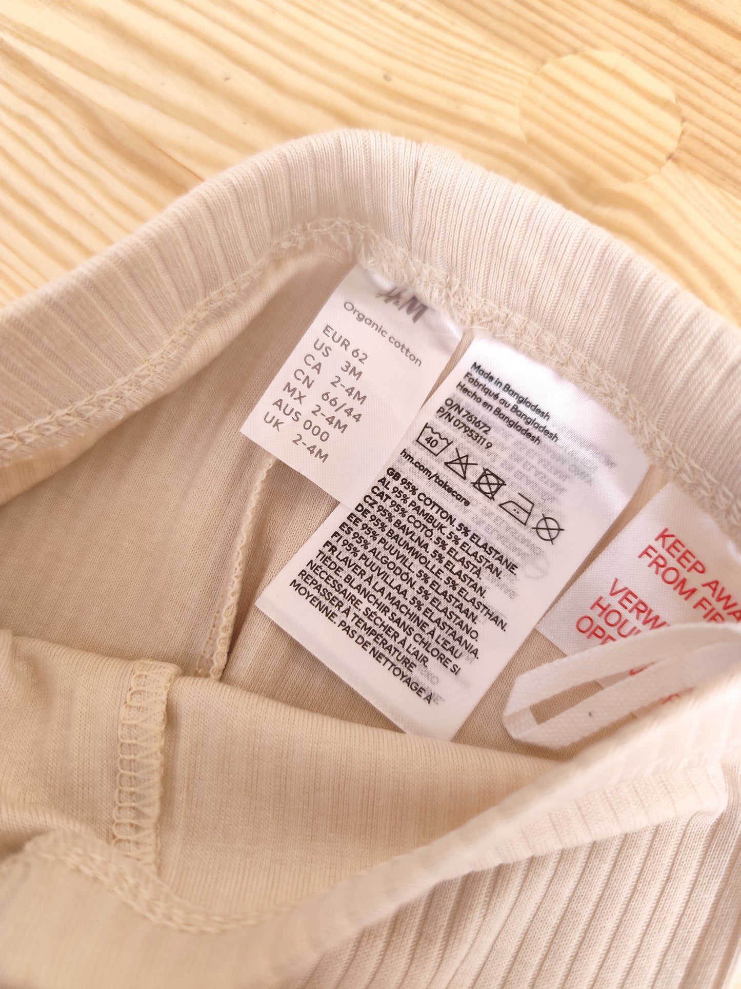 H&M 2 Leggings - gerippt - Größe 62