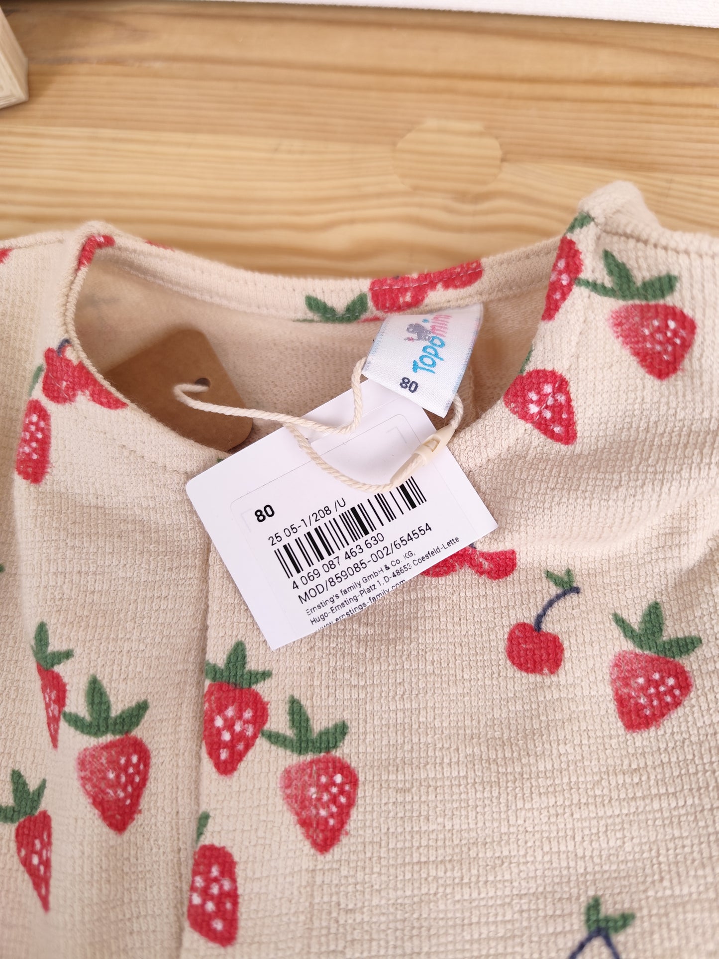 Topomini Jumpsuit - Erdbeeren - Größe 80