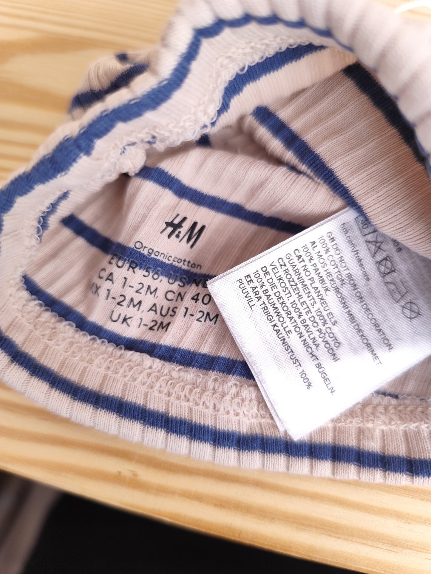 H&M Mütze - gestreift - Größe 56