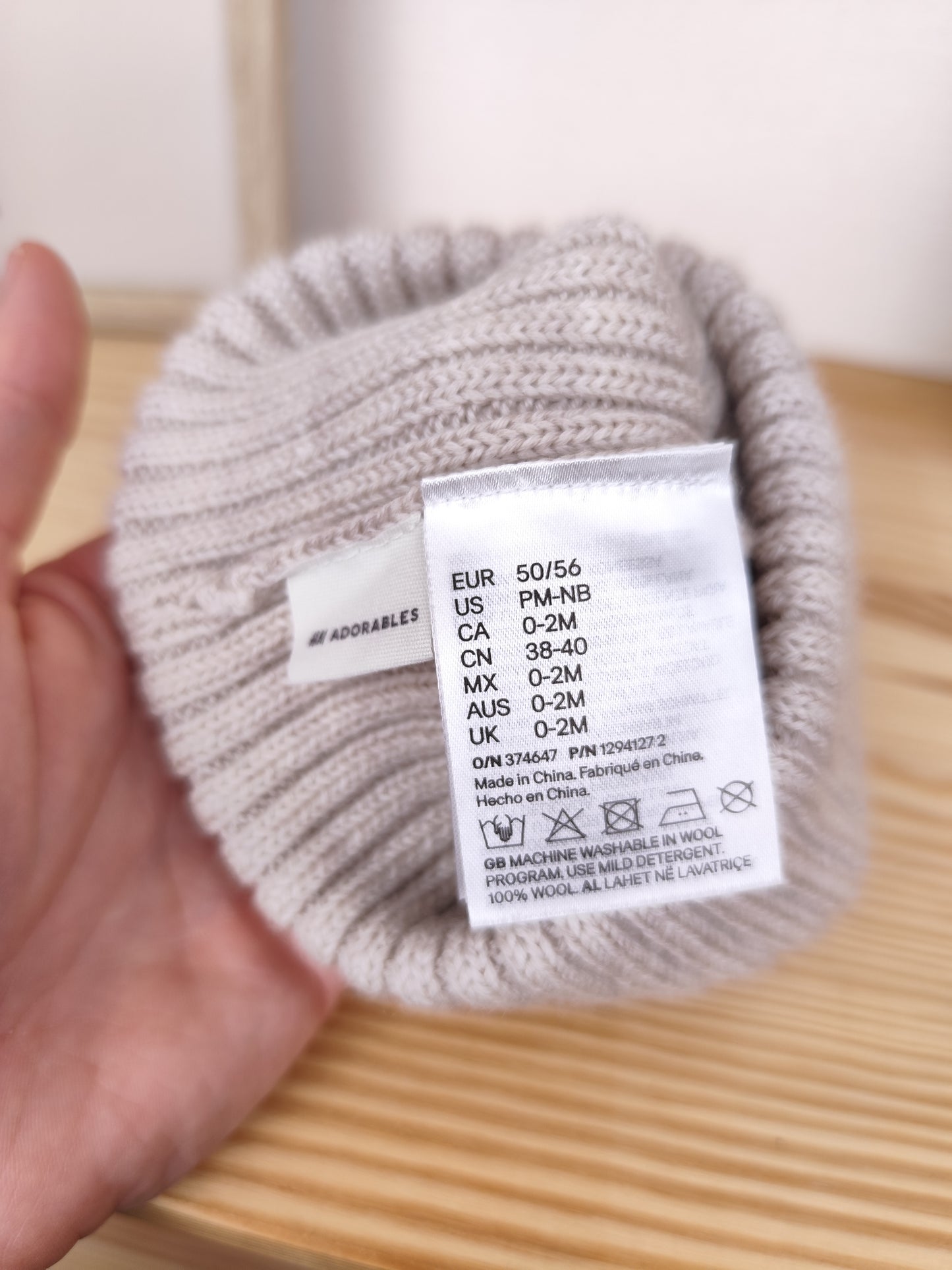 H&M - Mütze - Wolle - Größe 50/56