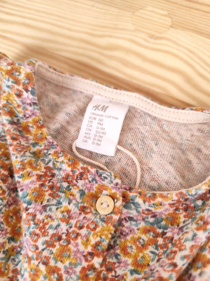 H&M Strampler - Blumen - Größe 50