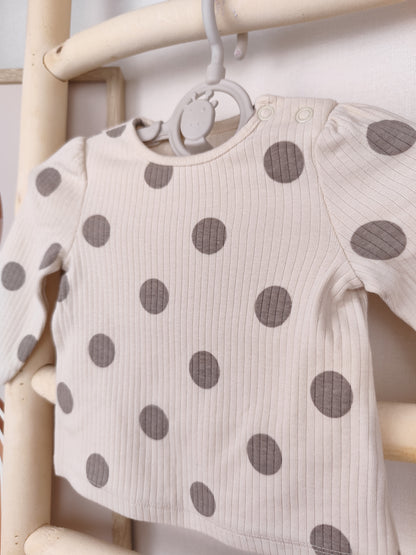 Topomini Langarmshirt - gepunktet - Größe 50/56