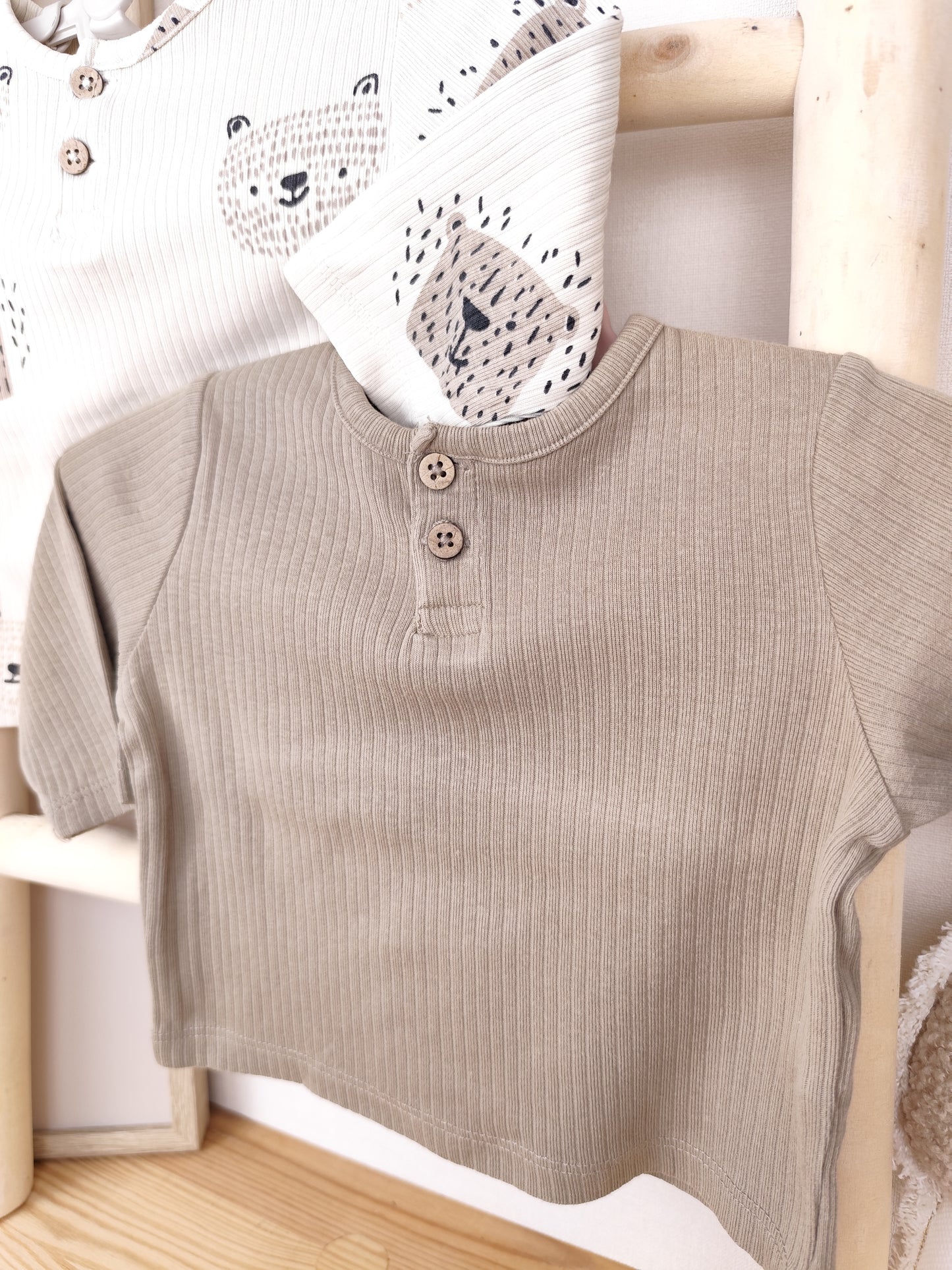 Topomini Langarmshirts - Tiermotiv - gerippt- Größe 50/56