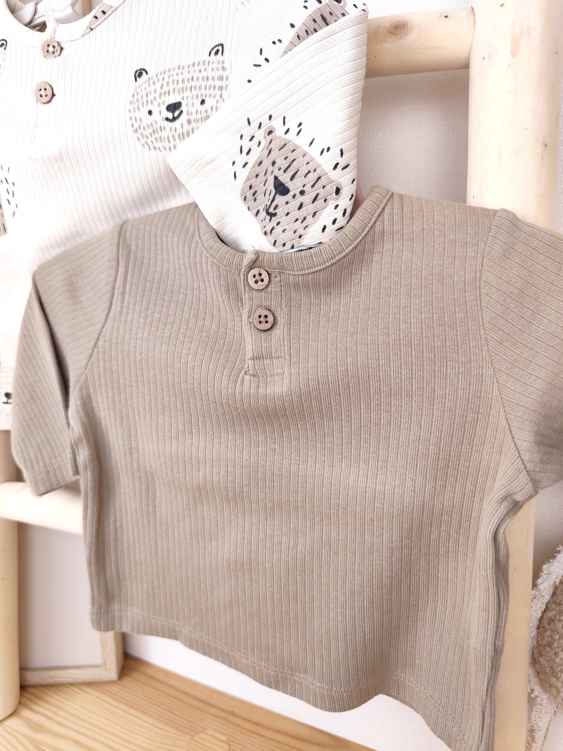 Topomini Langarmshirts - Tiermotiv - gerippt- Größe 50/56