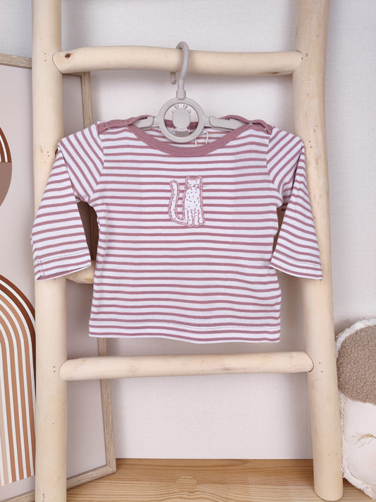 Sense Organics Langarmshirt - gestreift - Katze - Größe 50/56