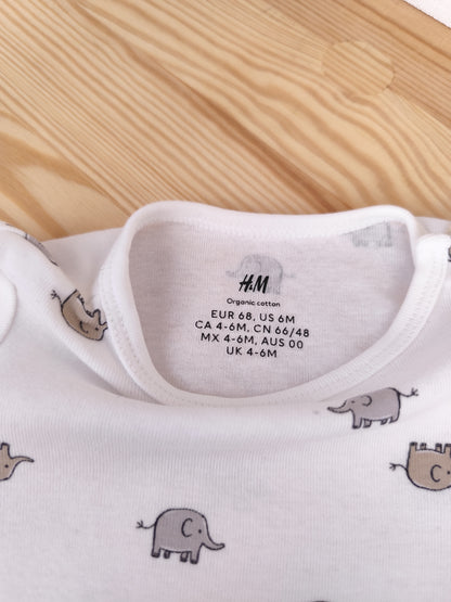 H&M 2 Bodys - kurzarm - Größe 68 (B-Ware)