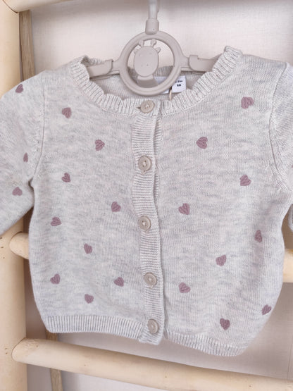 Name It Strickjacke - Herzen - Größe 56