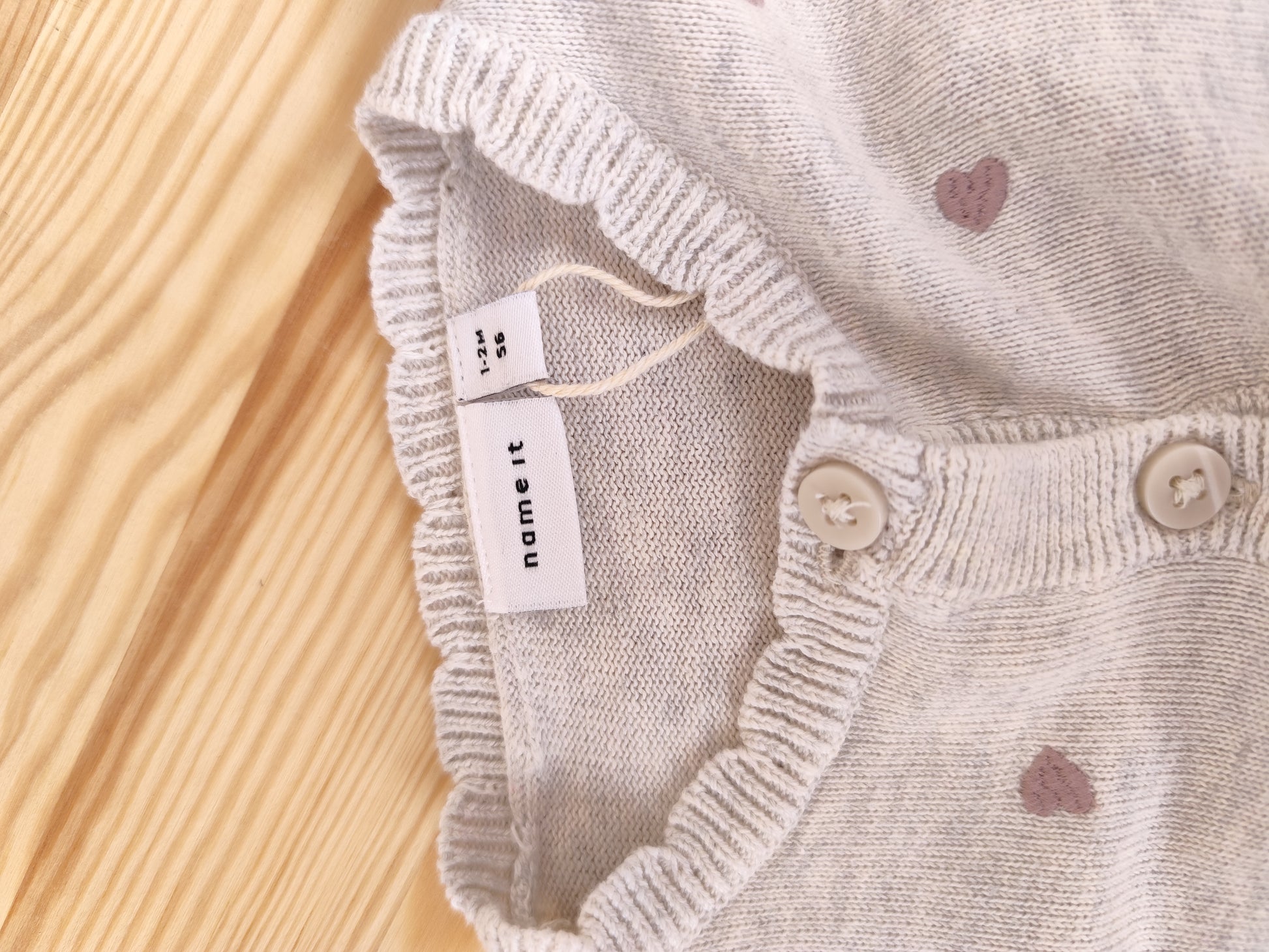 Name It Strickjacke - Herzen - Größe 56