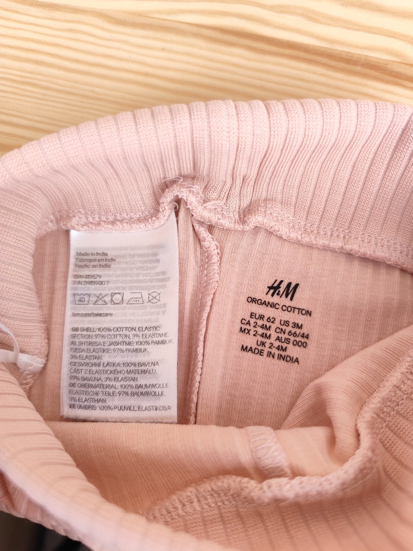 H&M Leggings - gerippt - mitwachsend - Größe 62