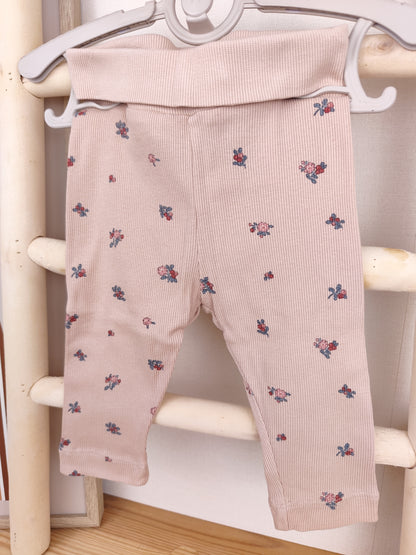 H&M Leggings - gerippt - Blumen - Größe 68