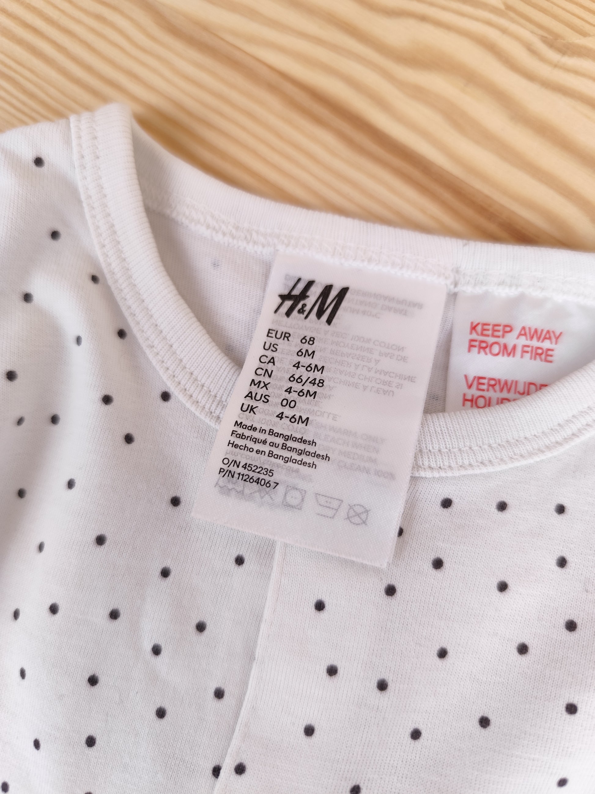 H&M Schlafanzug - Punkte - Größe 68