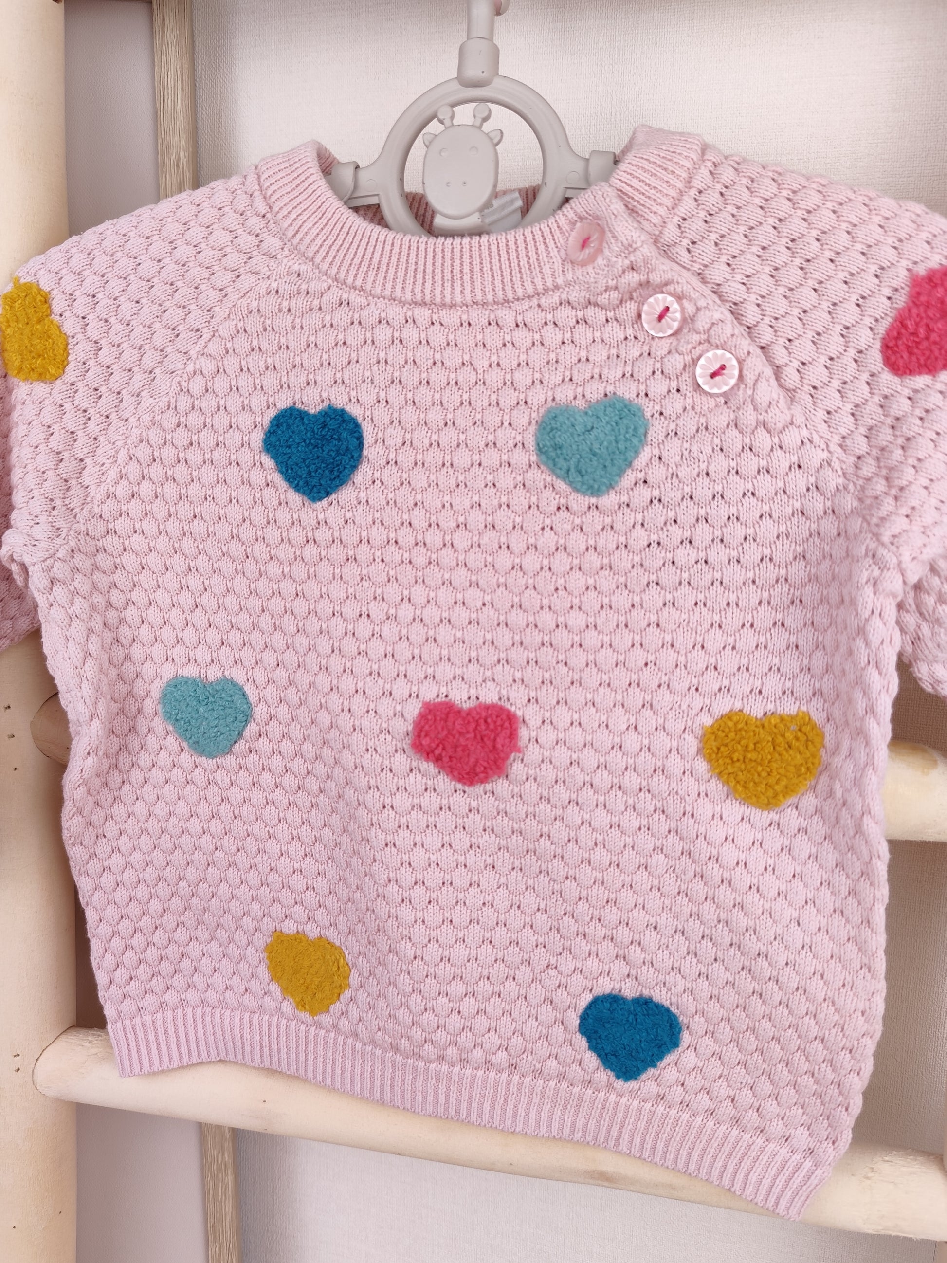 H&M Strickpullover - Herzen - Größe 68