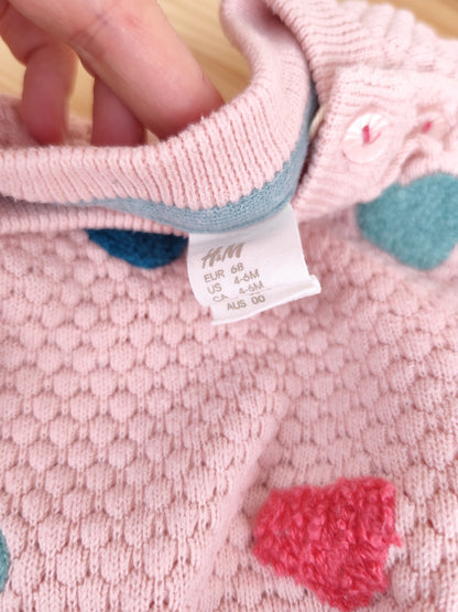 H&M Strickpullover - Herzen - Größe 68