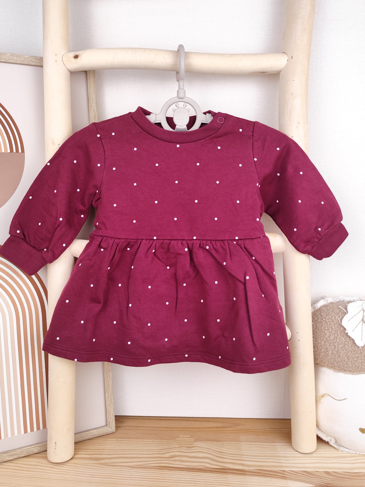 H&M Pullover Kleid - Punkte - Größe 68