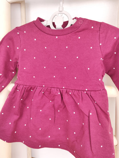 H&M Pullover Kleid - Punkte - Größe 68