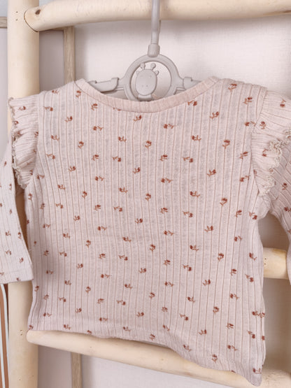 Kiabi Langarmshirt - Blumen - Größe 68