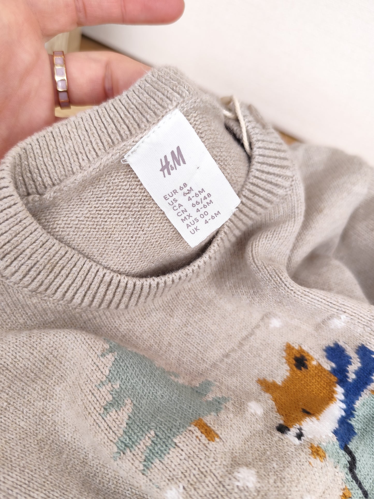 H&M Strickpullover - Schlitten - Größe 68