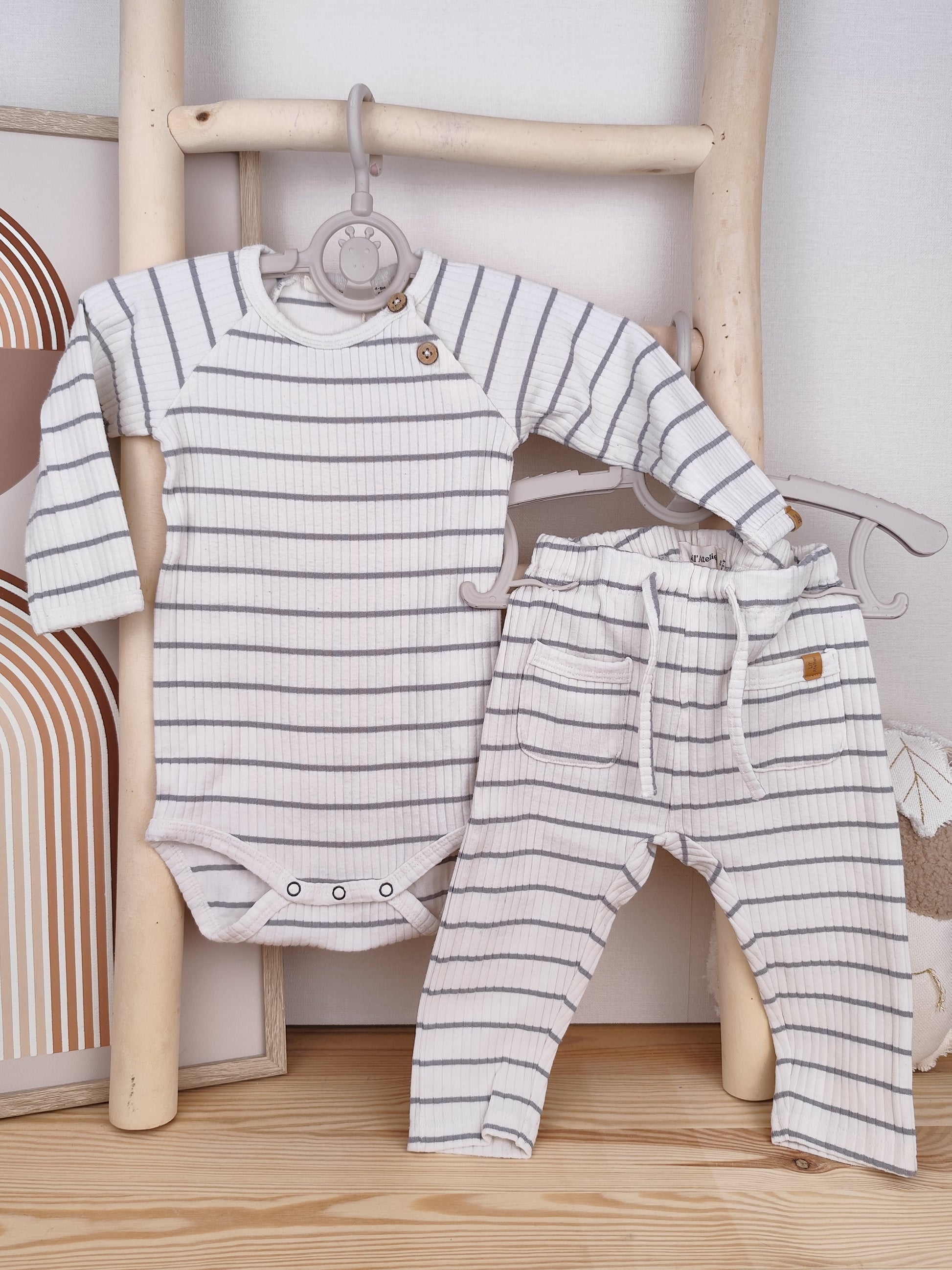 Lil'Atelier Set - gestreift - Größe 68 (B-Ware)
