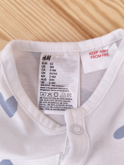 H&M Schlafanzug - Herzen - Größe 62