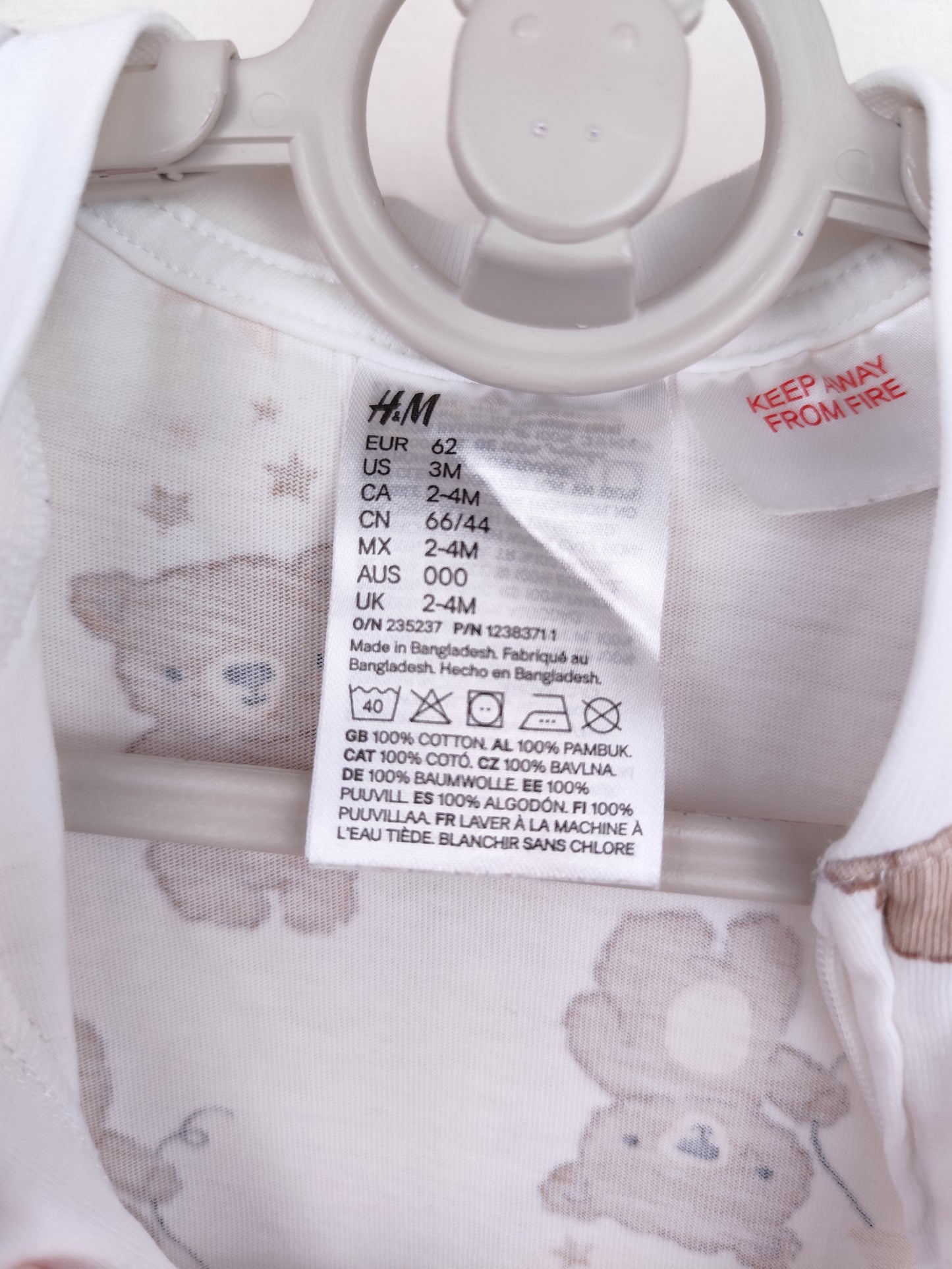 H&M Schlafanzug - Bär - Größe 62