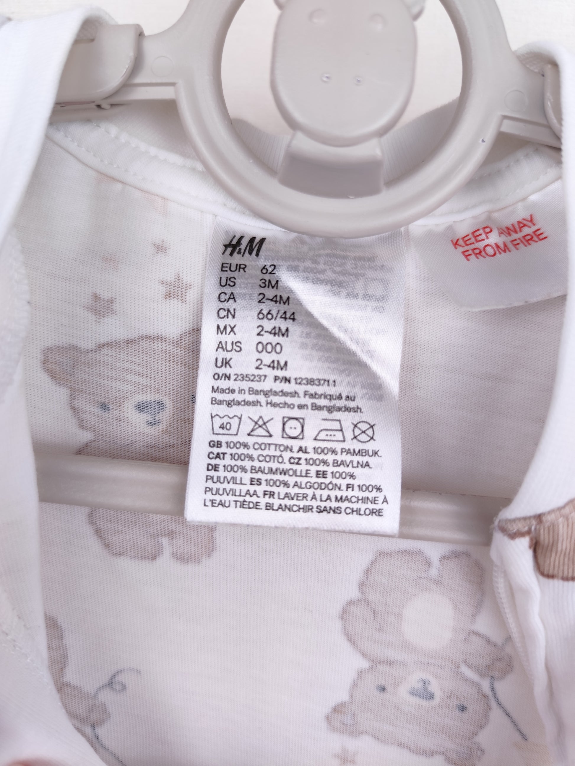 H&M Schlafanzug - Bär - Größe 62