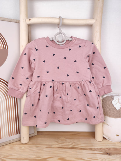 H&M Pullover Kleid - Herzen - Größe 74