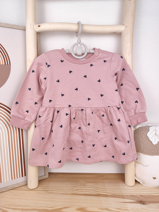 H&M Pullover Kleid - Herzen - Größe 74