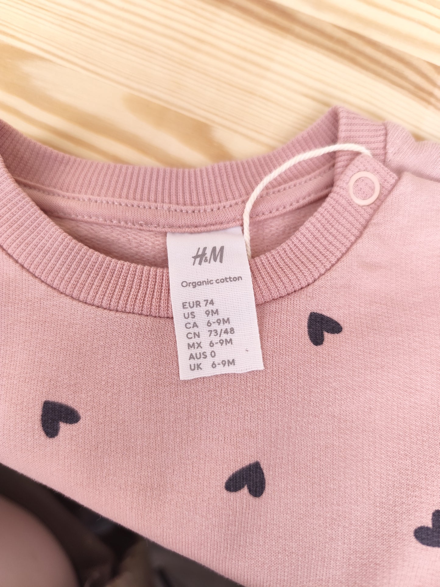H&M Pullover Kleid - Herzen - Größe 74