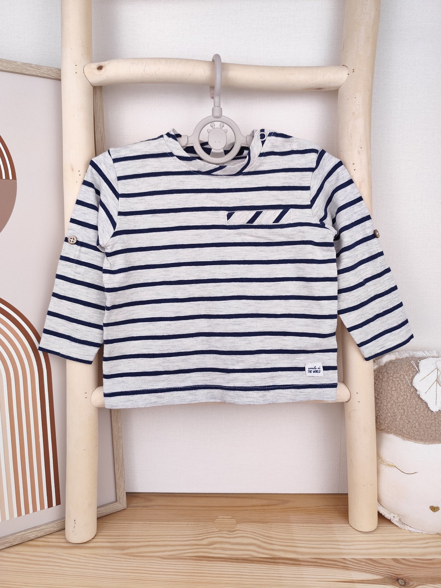 Topomini Langarmshirt - gestreift - Größe 74