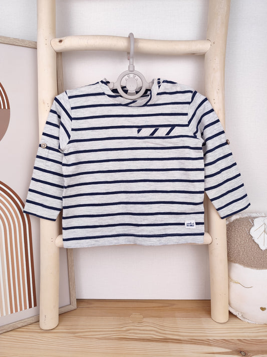 Topomini Langarmshirt - gestreift - Größe 74