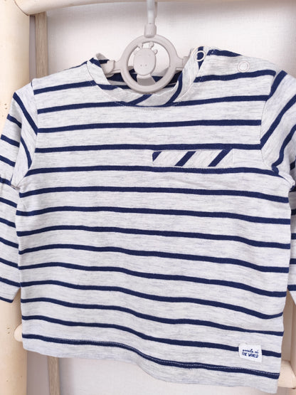 Topomini Langarmshirt - gestreift - Größe 74