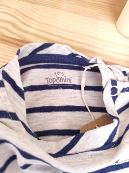 Topomini Langarmshirt - gestreift - Größe 74