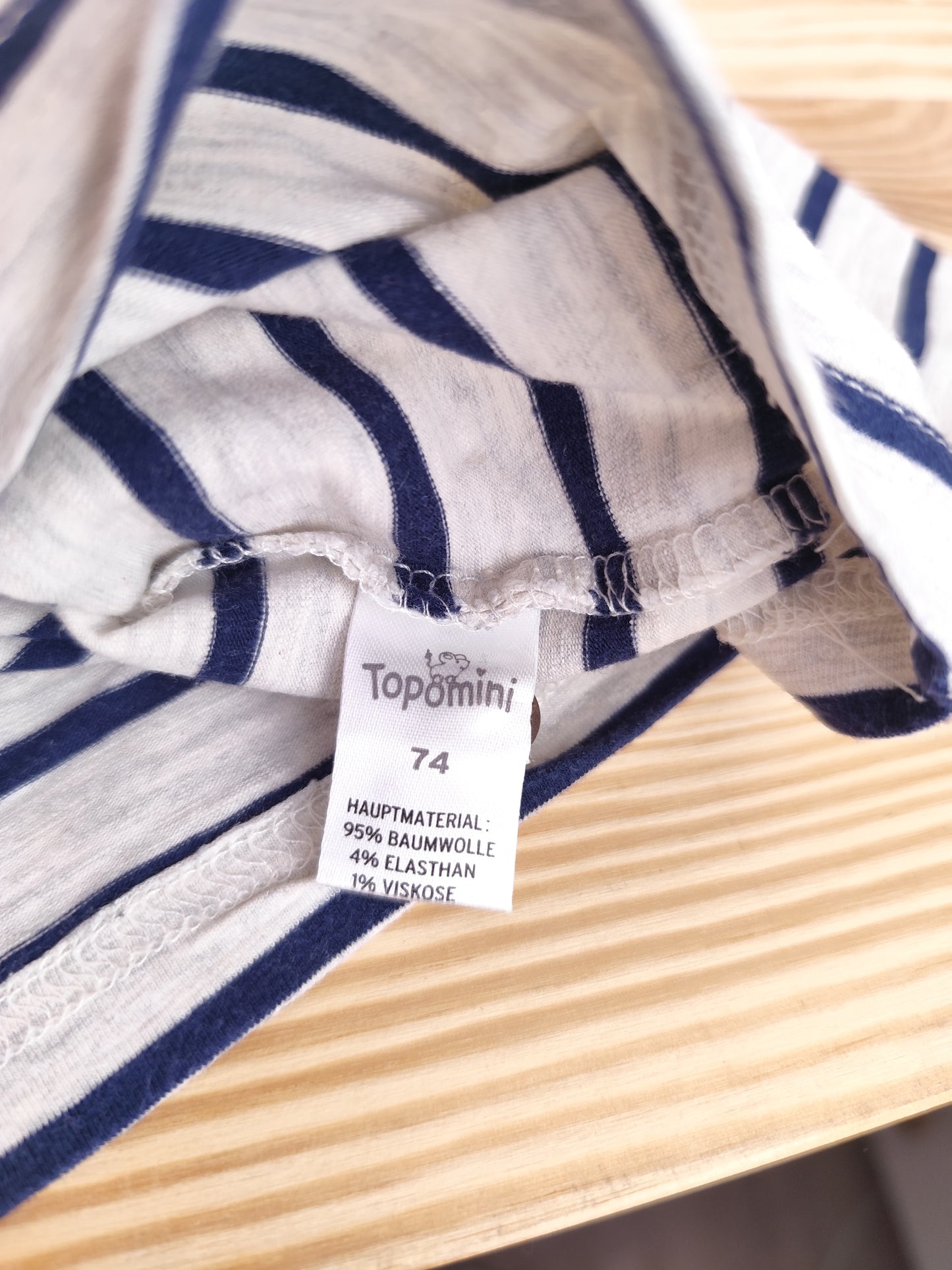 Topomini Langarmshirt - gestreift - Größe 74