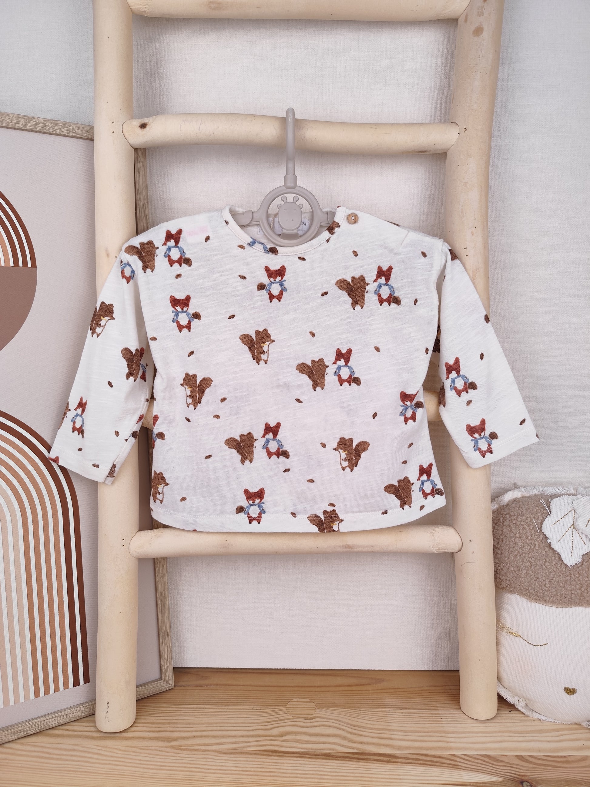 Zara Langarmshirt - Tiermotiv - Größe 74