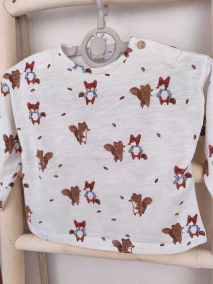 Zara Langarmshirt - Tiermotiv - Größe 74