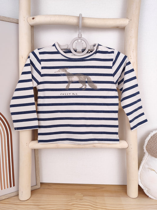 Noppies Langarmshirt - gestreift - Größe 74 (B-Ware)