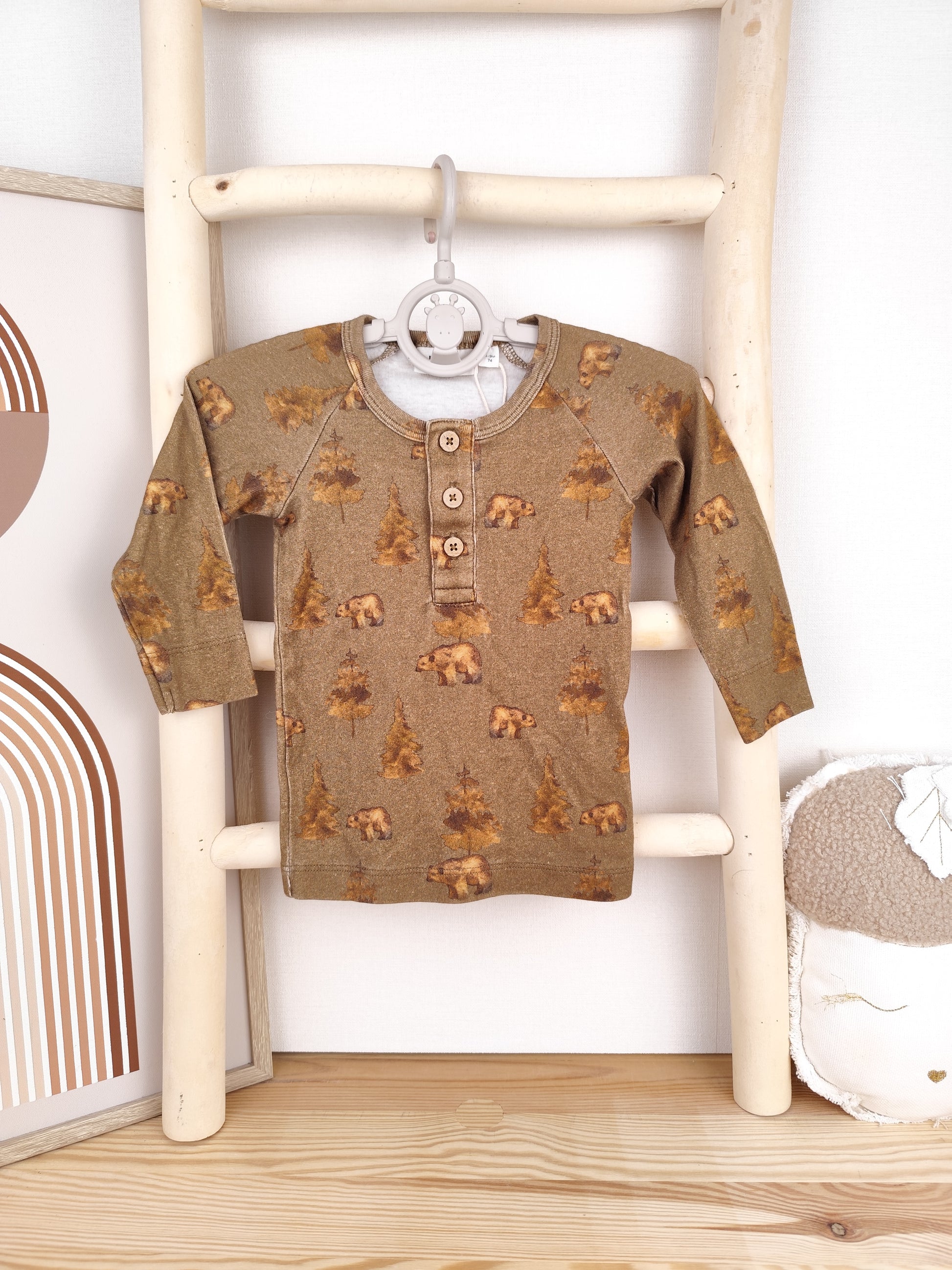 Lil'Atelier Langarmshirt - Bär - Größe 74