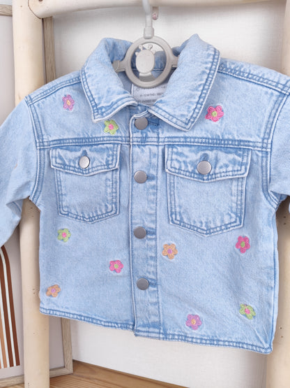Primark Jeansjacke - Blumen - Größe 80