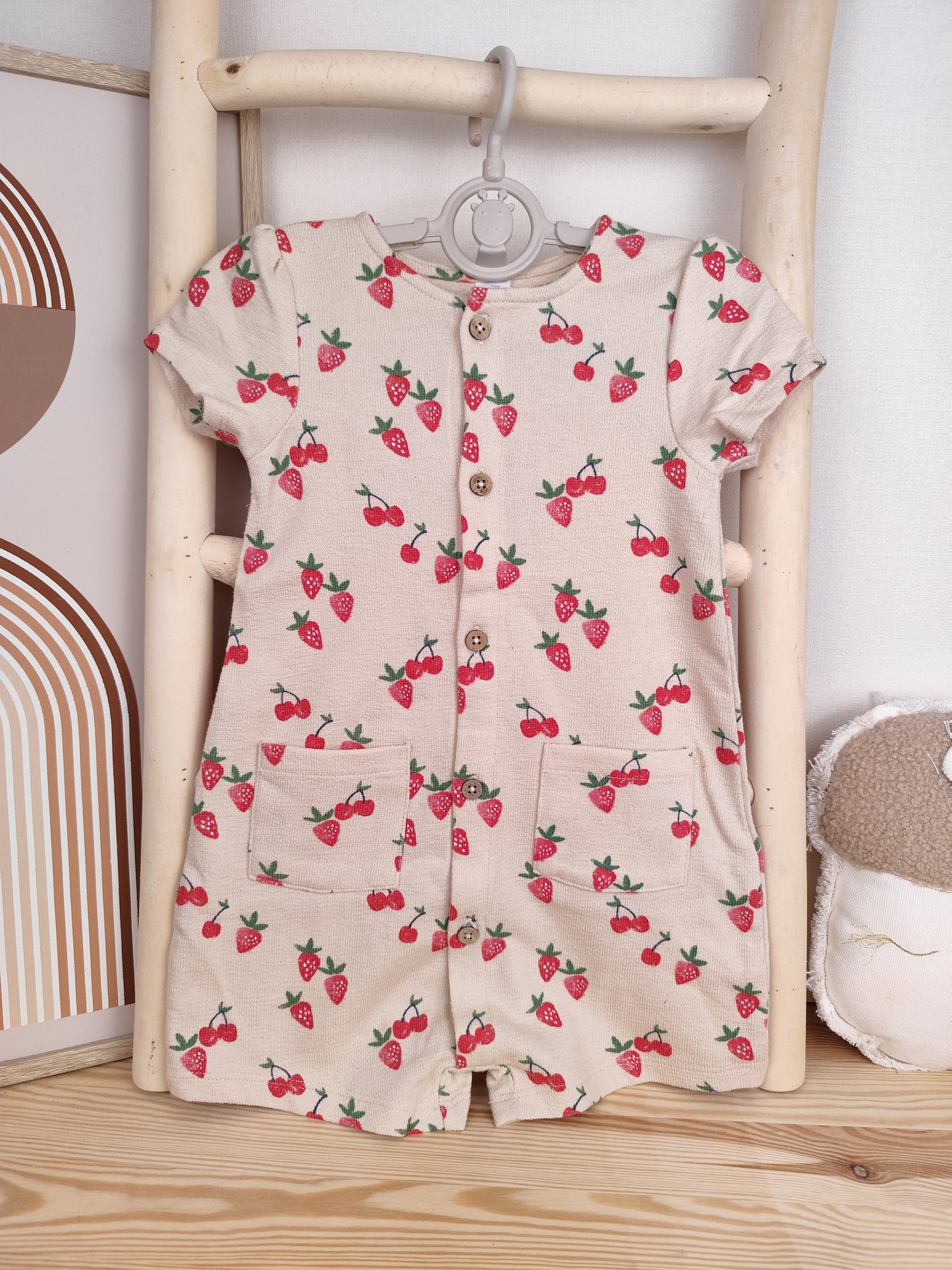 Topomini Jumpsuit - Erdbeeren - Größe 80