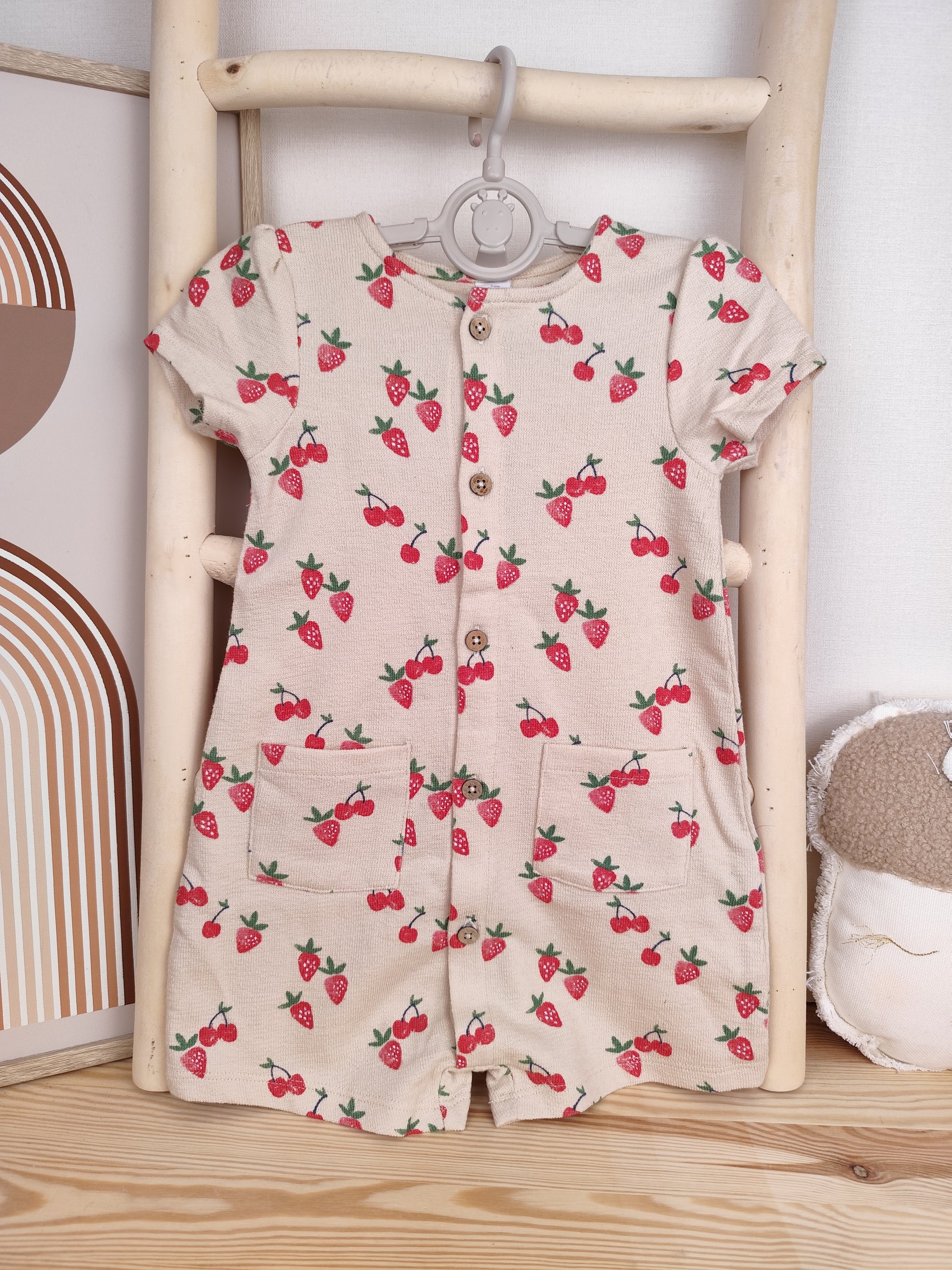 Topomini Jumpsuit - Erdbeeren - Größe 80