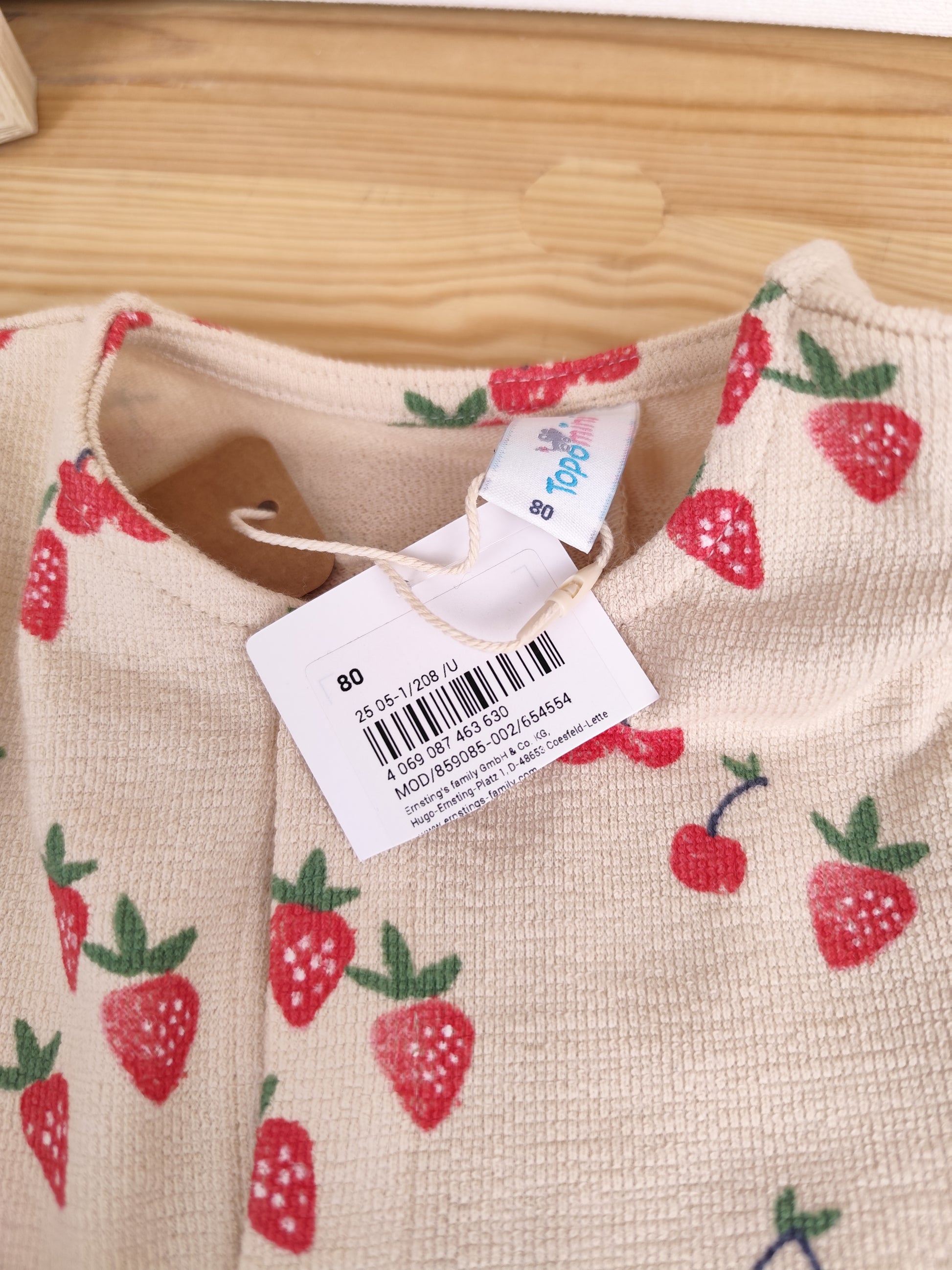 Topomini Jumpsuit - Erdbeeren - Größe 80