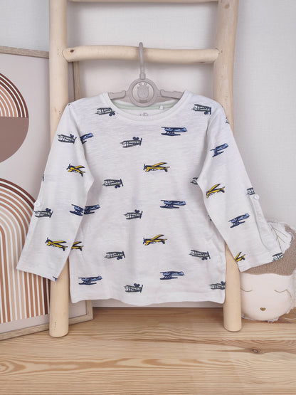 Topomini Langarmshirt - Flugzeuge - Größe 98
