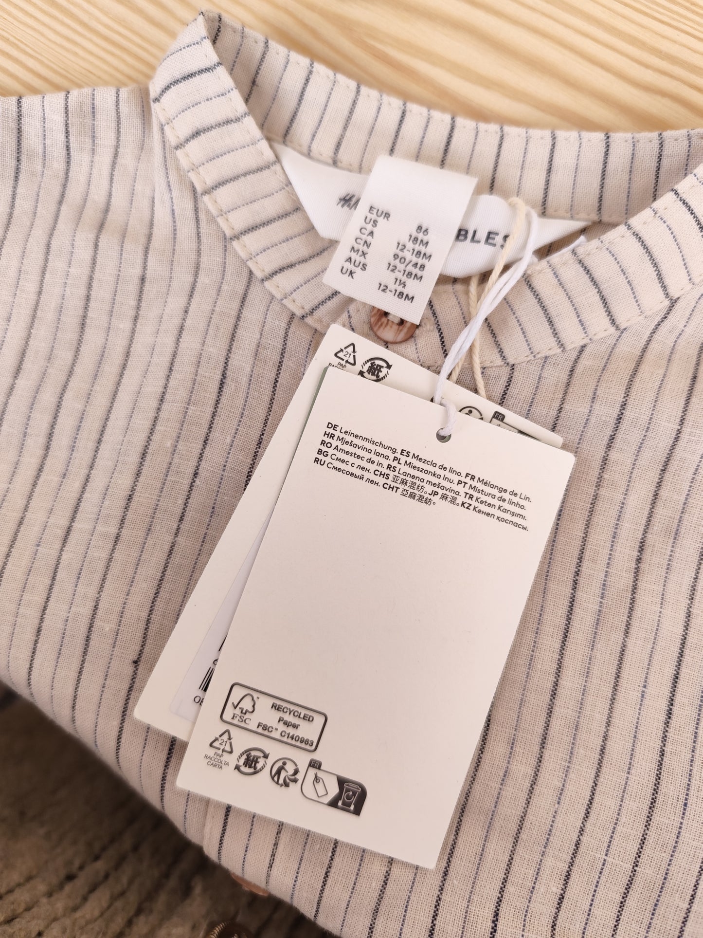 H&M Hemd - gestreift - Größe 86