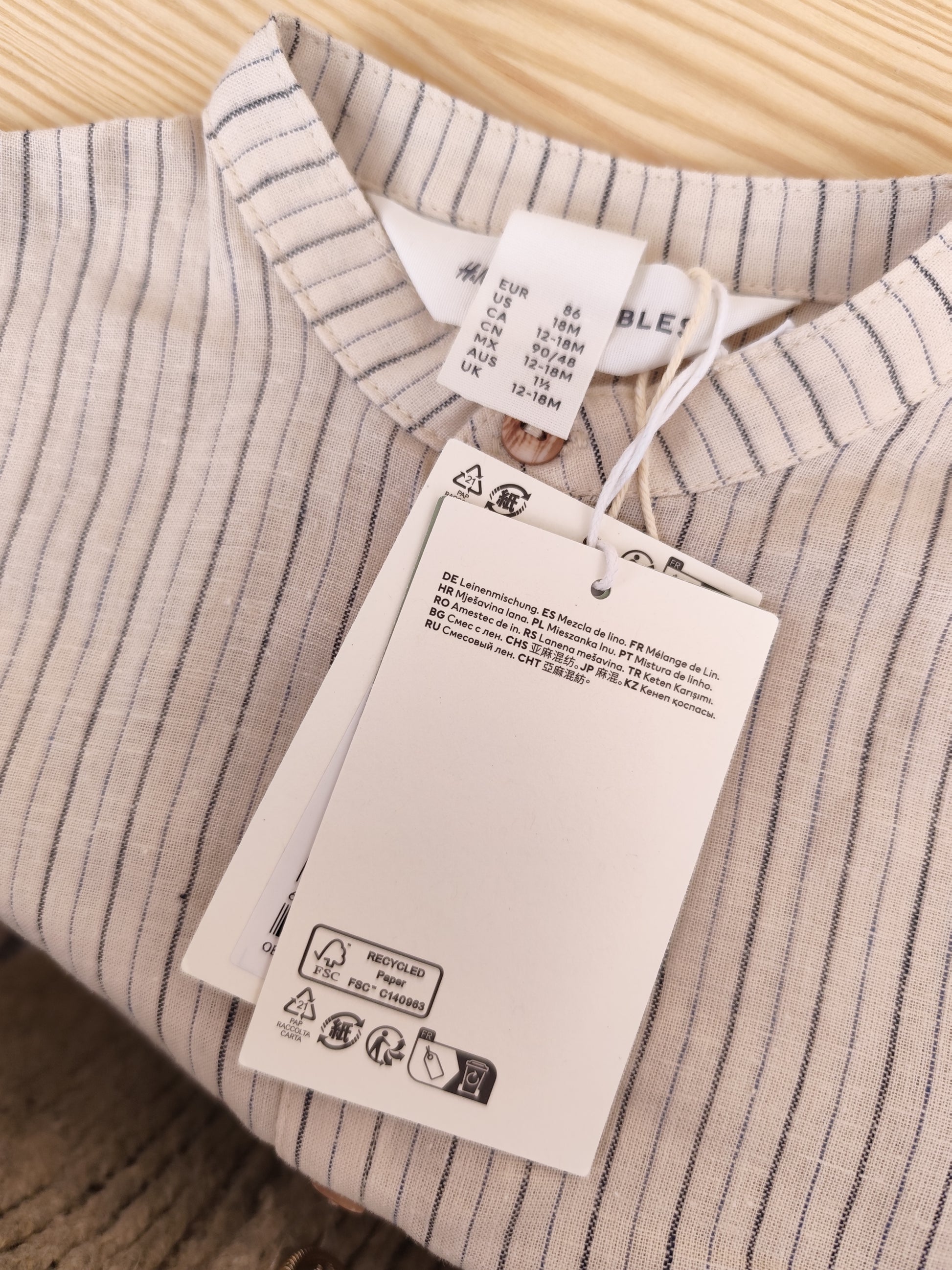 H&M Hemd - gestreift - Größe 86