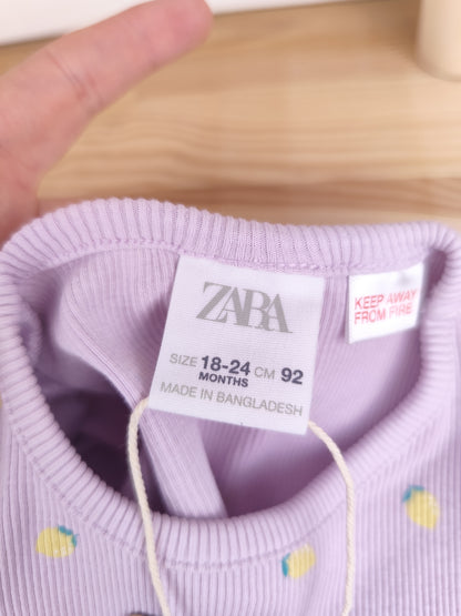 Zara T-Shirt - Zitronen - Größe 92 (B-Ware)