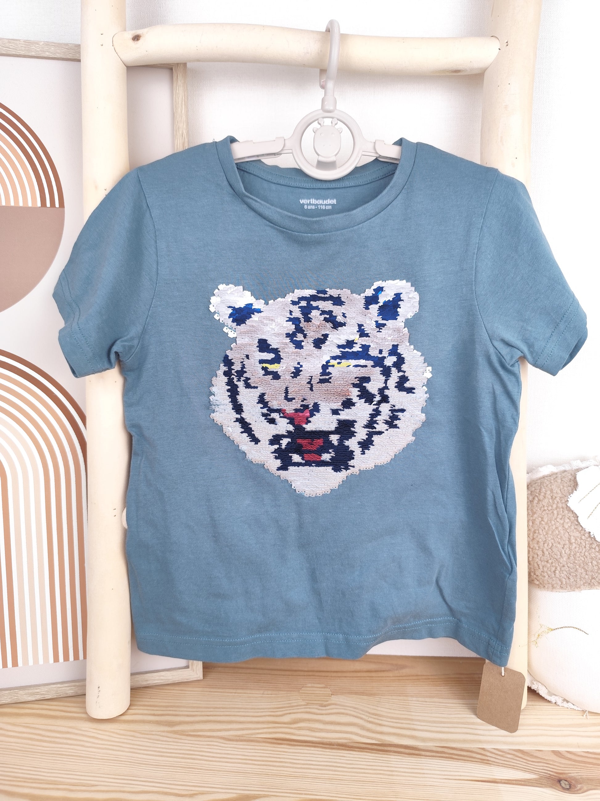 Vertbaudet T-Shirt - Wendepailletten - Größe 116