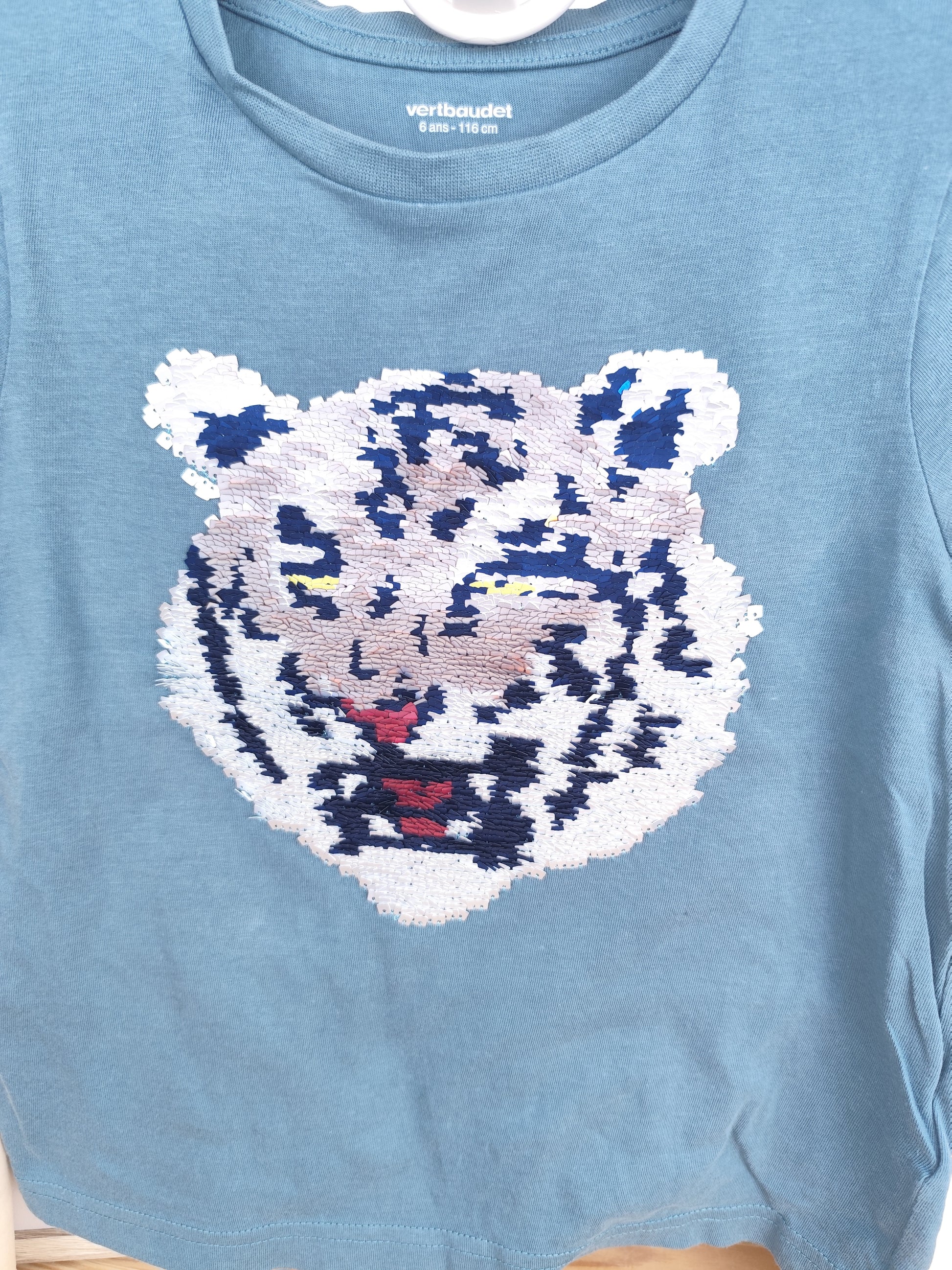 Vertbaudet T-Shirt - Wendepailletten - Größe 116