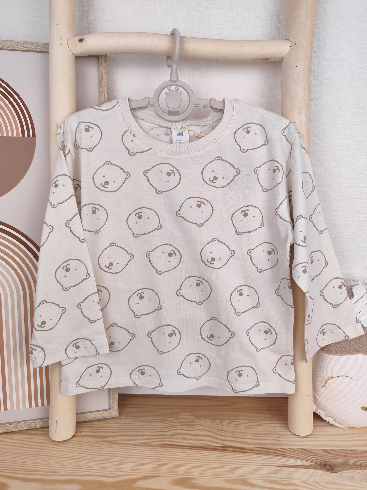 H&M Langarmshirt - Bär - Größe 104
