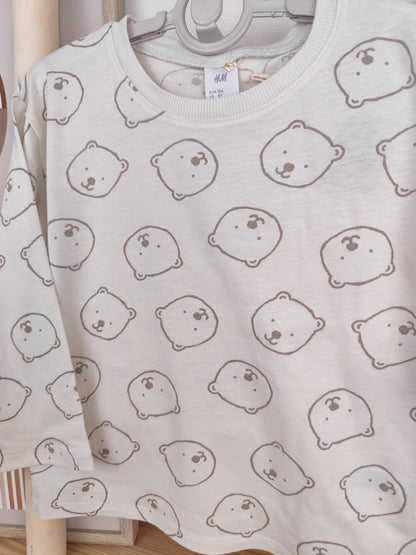 H&M Langarmshirt - Bär - Größe 104