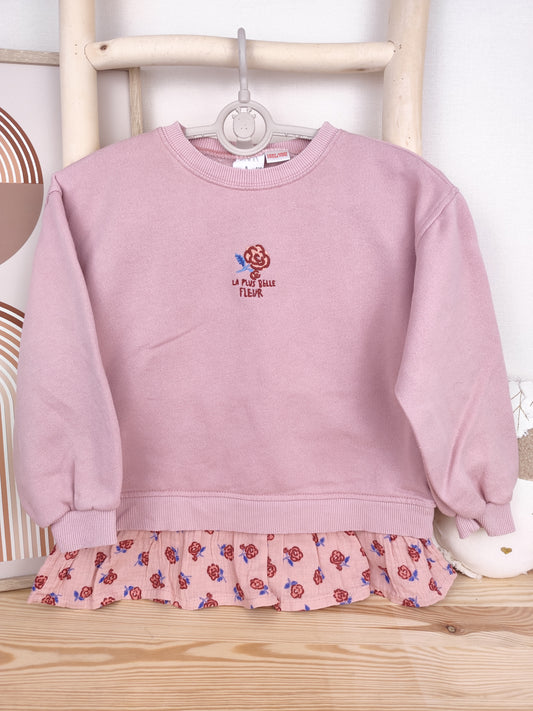 Zara Pullover - Blumen - Größe 116